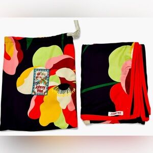 Johnny Was Floral Reversable Beach Blanket 40”x70”